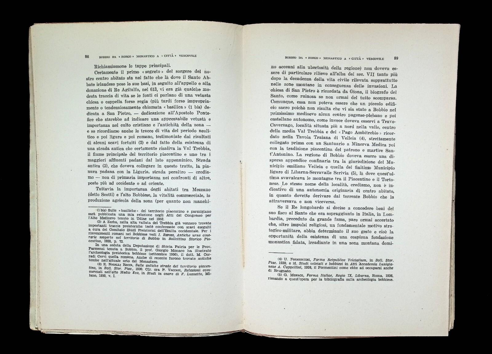 San Colombano e la sua opera in Italia Libo Atti Convegno 1951 Bobbio con Dedica