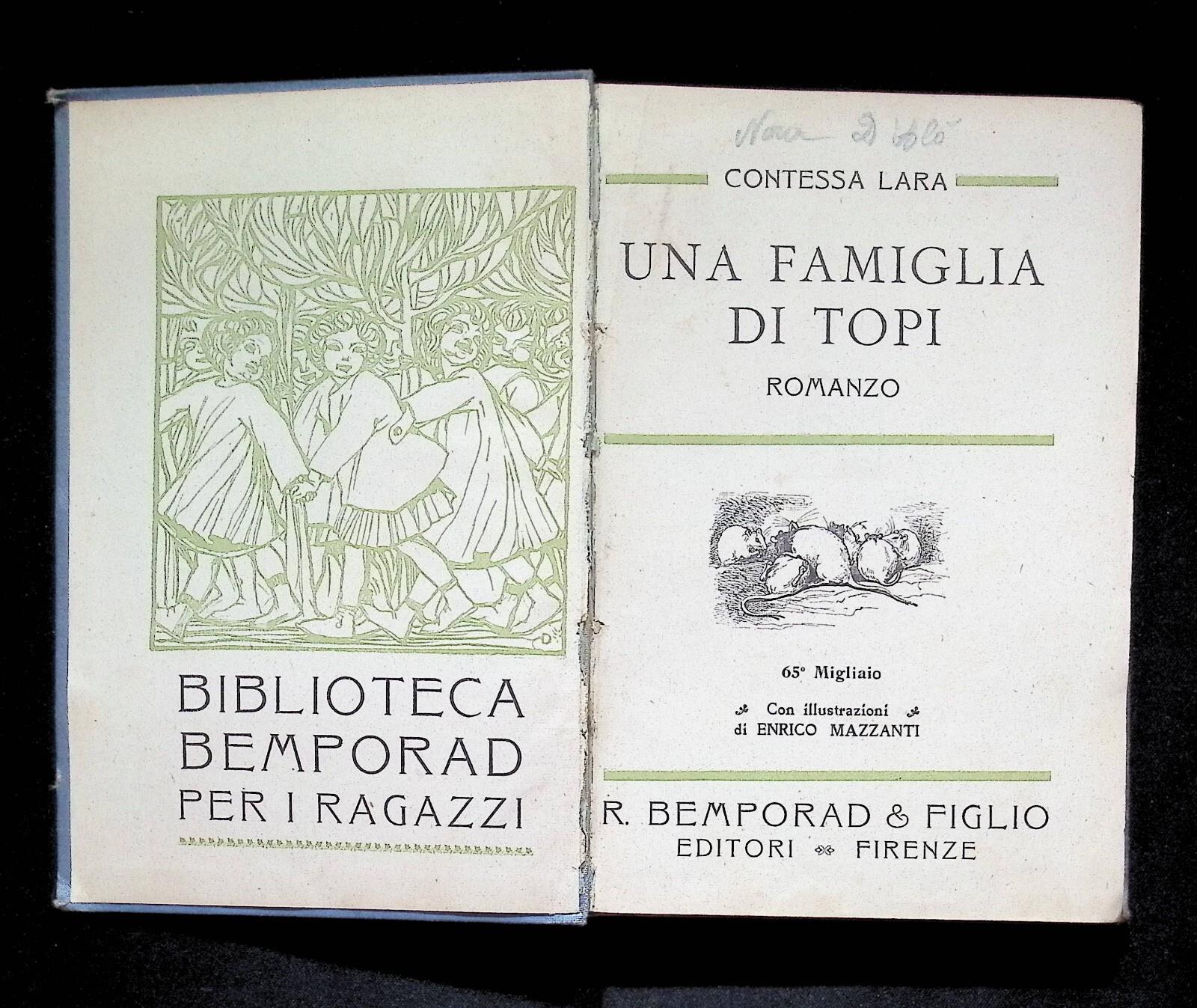 Una Famiglia Di Topi Libro Romanzo Contessa Lara Bemporad Ragazzi 1919 Mazzanti
