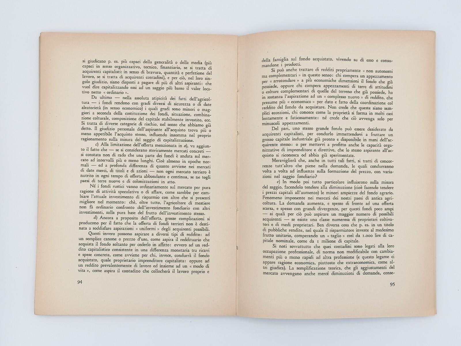 Introduzione Allo Studio Del Capitale Fondiario Libro Brizi Edagricole 1950