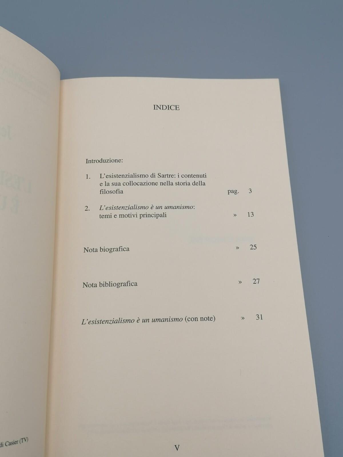 L' Esistenzialismo è un Umanismo Libro Sartre Schoepflin Pagus 1° Edizione 1993