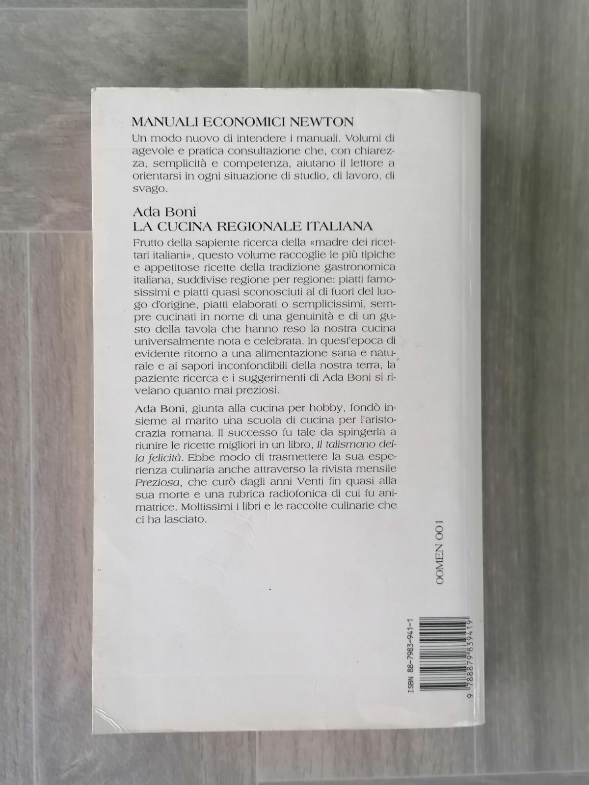Ada Boni La Cucina Regionale Italiana Libro Ricette Ricettario Tradizione Newton