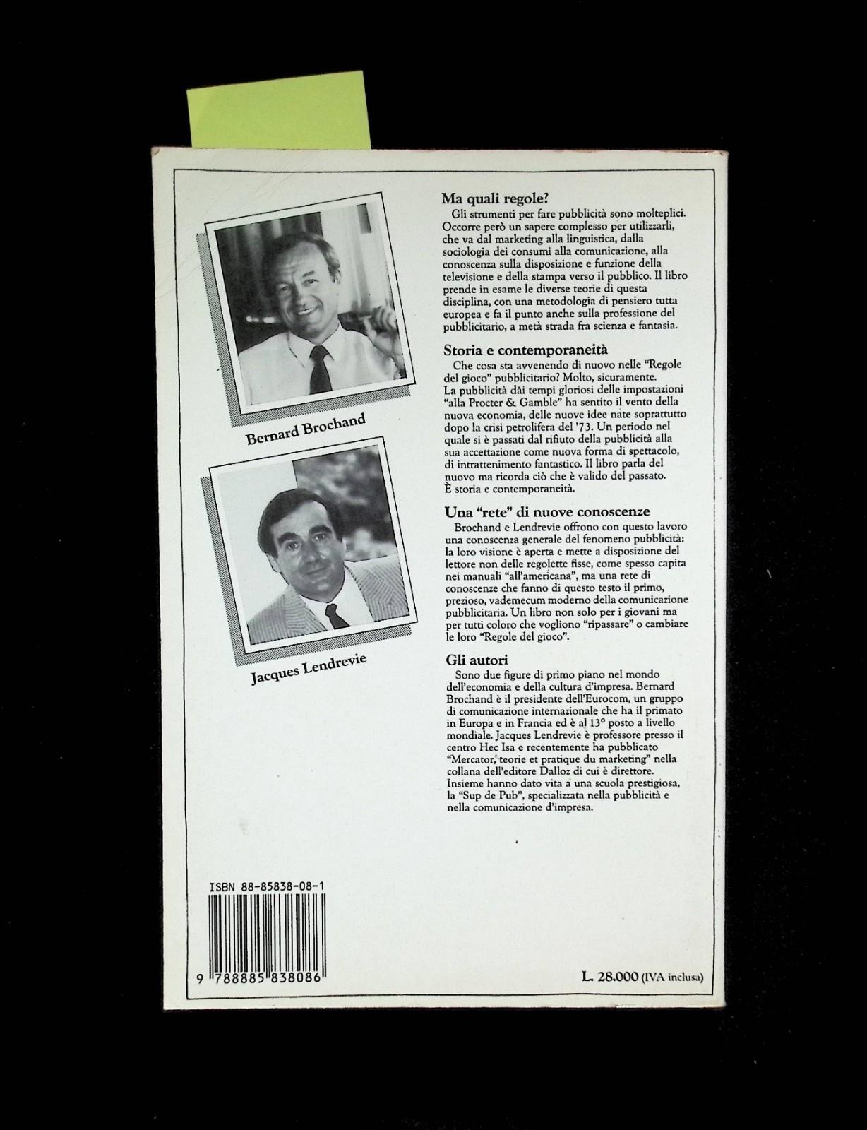 Le Regole Del Gioco Le Publicitor Libro Brochand Lendrevie Lupetti Pubblicità