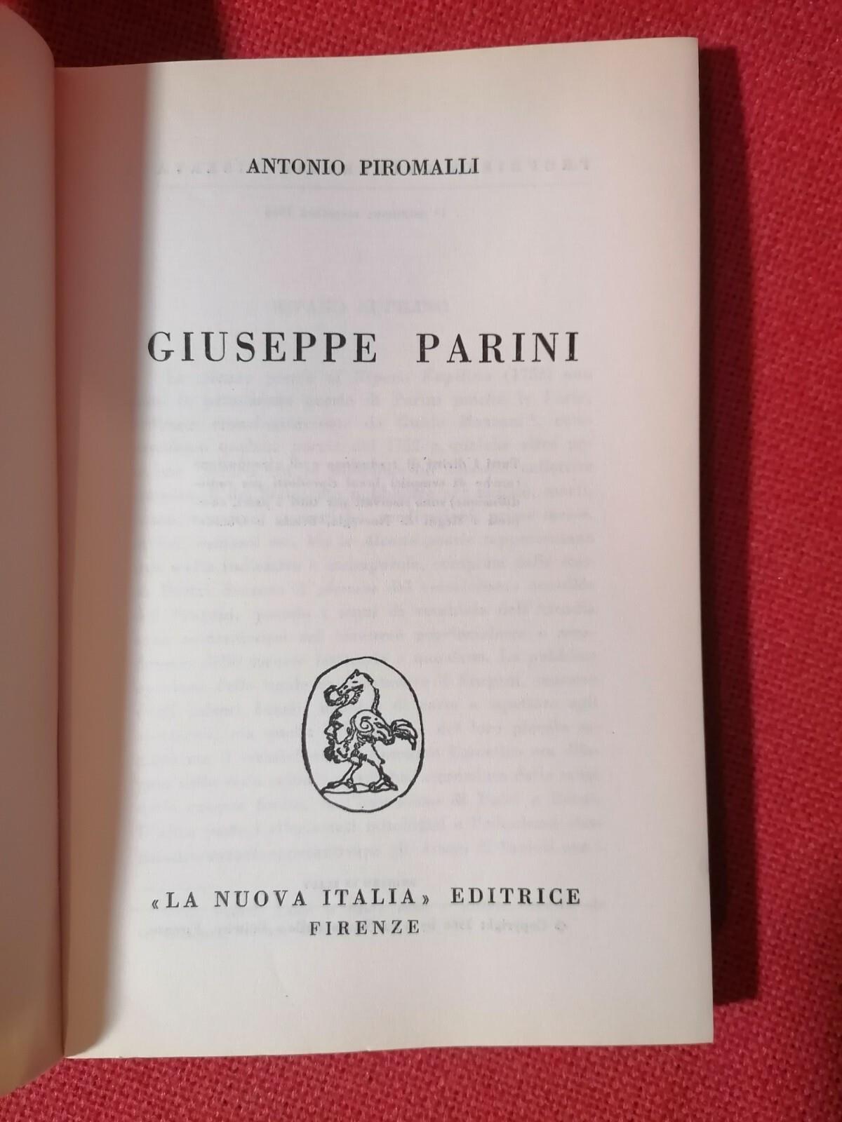 Giuseppe Parini, Libro di Antonio Piromalli - La Nuova Italia 1966 1^ Edizione