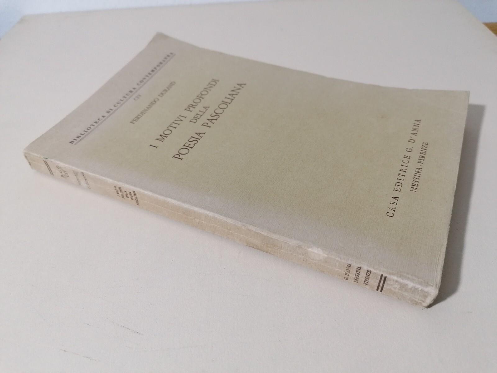 I Motivi Profondi Della Poesia Pascoliana Libro Ferdinando Durand Autografato