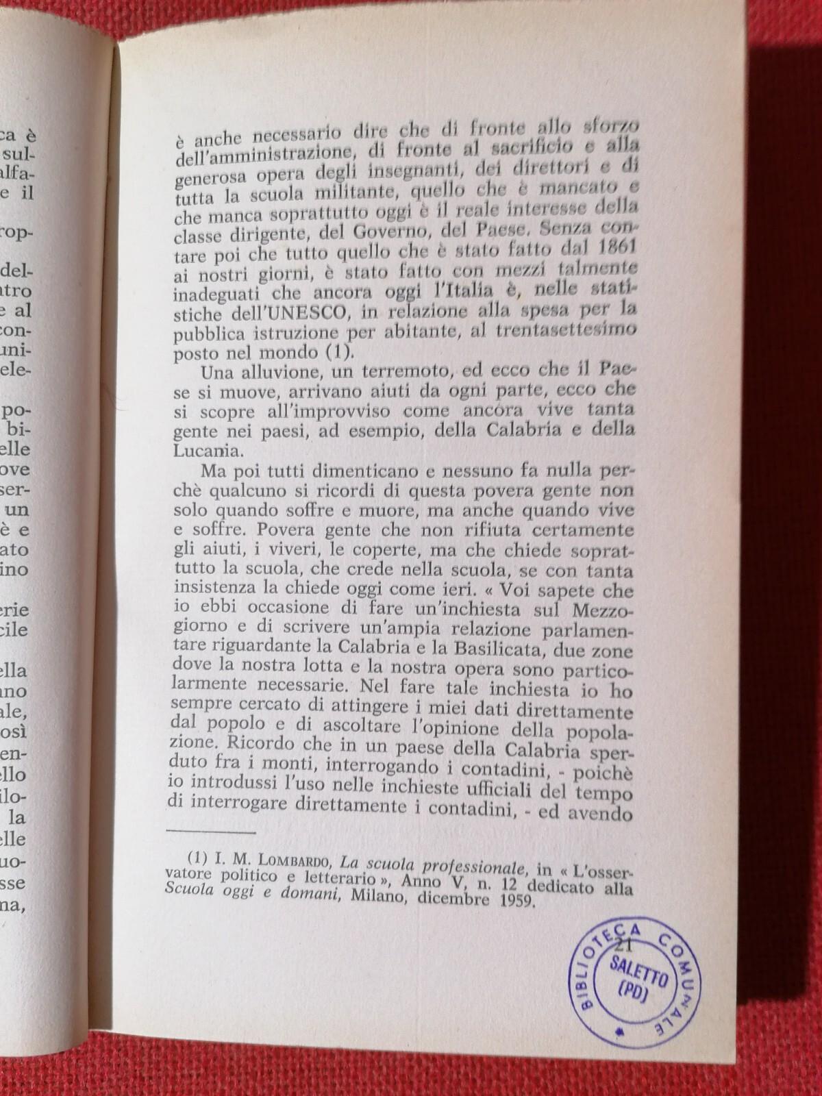 Alfabeto e analfabetismo Anna Lorenzetto Armando editore 1° edizione 1962 libro