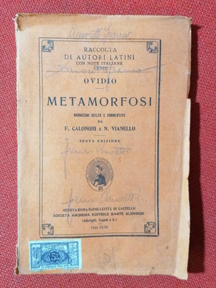 Metamorfosi di Ovidio - Calonghi e Vianello - P. Nasone Ovidio - copertina