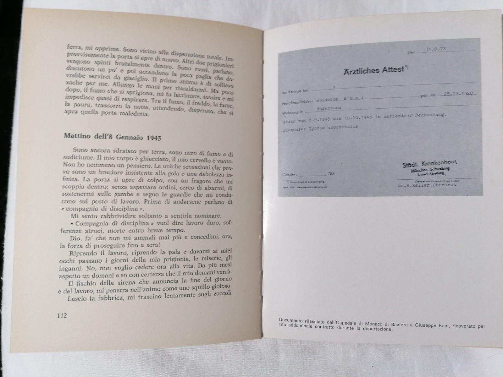 Lavori Forzati Per Un Ragazzo Libro Giuseppe Boni Prigioniero dei Tedeschi 1980