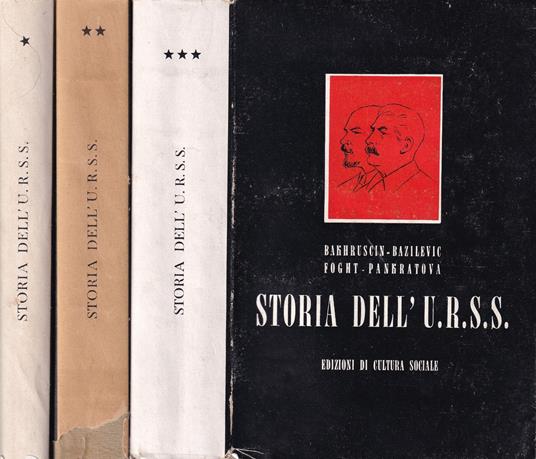 Storia dell'URSS, Completa in 3 Volumi - copertina