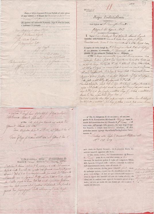 Regno Lombardo-Veneto. Ufficio Demanio. Cologna 1827 - copertina