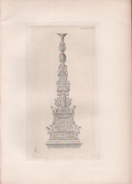 Candelabrum at S. Antonio at Padua, by Riccio. Engraving 1868 - copertina