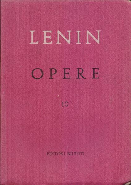 Lenin, Opere complete. Vol. 10 novembre 1905/giugno 1906 - copertina