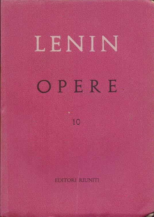 Lenin, Opere complete. Vol. 10 novembre 1905/giugno 1906 - copertina