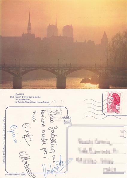 Pais. Matin d'hiver sur la Seine. Viaggiata 1983 - copertina