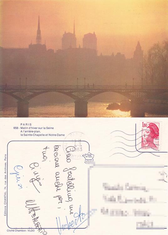 Pais. Matin d'hiver sur la Seine. Viaggiata 1983 - copertina