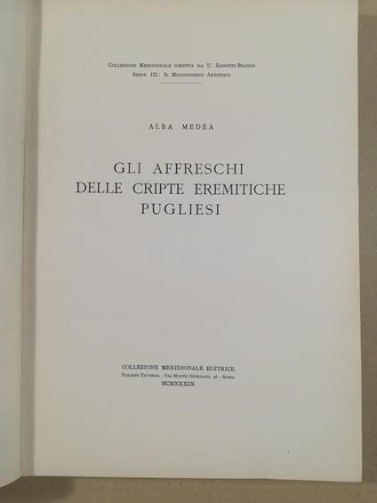 Gli affreschi delle cripte eremitiche pugliesi - Alba Medea - copertina