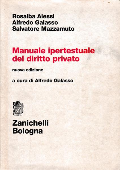 Manuale ipertestuale del diritto privato - copertina