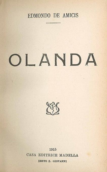 Olanda - Edmondo De Amicis - copertina