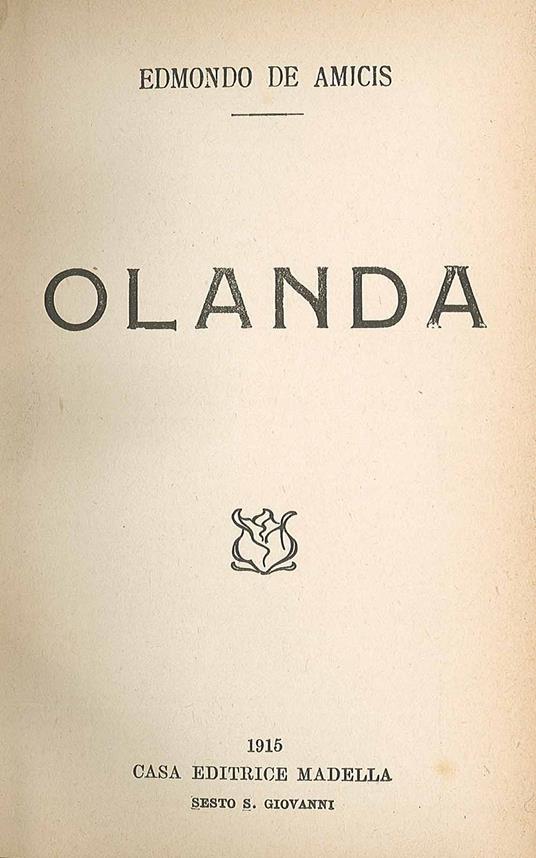 Olanda - Edmondo De Amicis - copertina