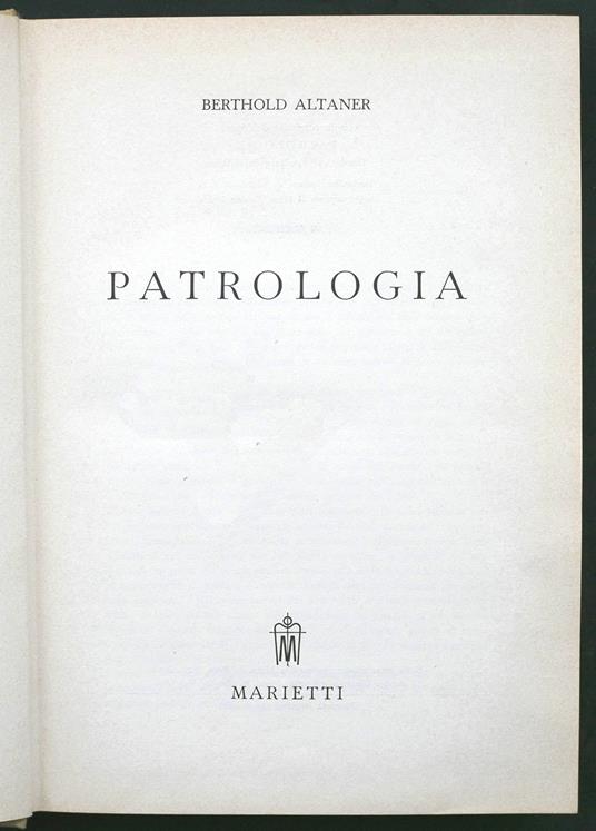 Patrologia - Berthold Altaner - copertina