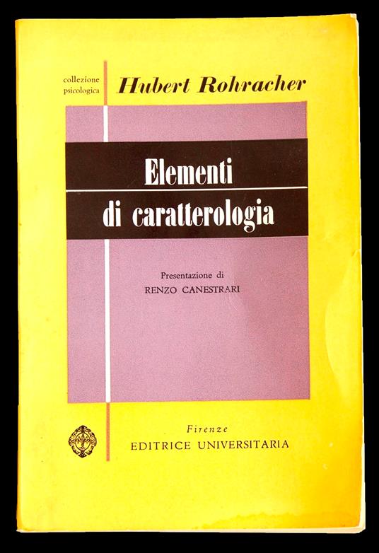 Elementi di caratterologia - copertina