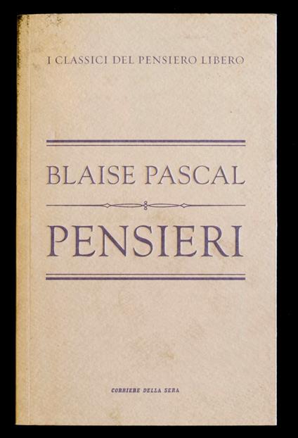 Pensieri - Blaise Pascal - copertina