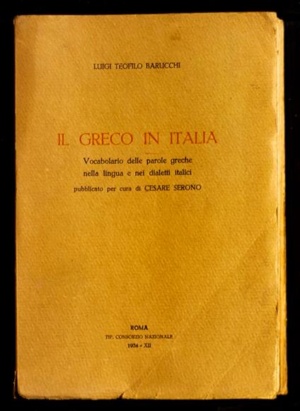 Il greco in Italia - copertina