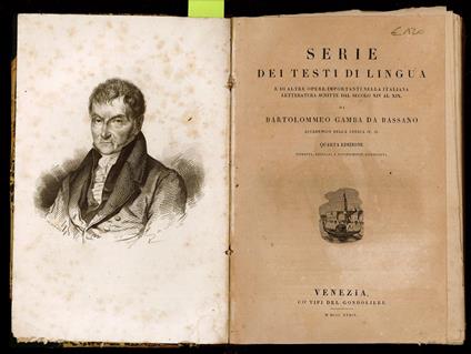 Serie dei testi di lingua e di altre opere importanti nella italiana letteratura scritte dal secolo XIV al XIX - copertina
