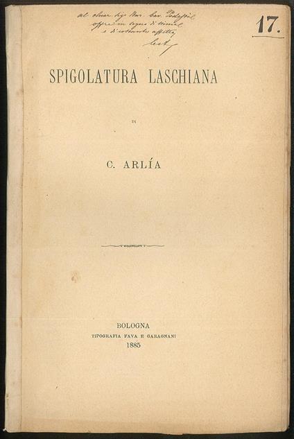 Spigolatura Laschiana - copertina