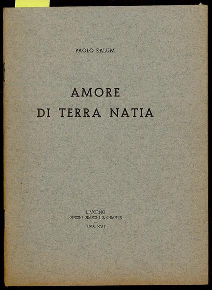 Amore di terra natia - copertina