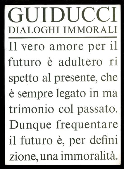 Dialoghi immorali - Roberto Guiducci - copertina
