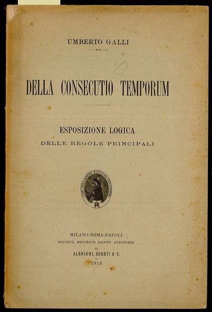 Della Consecutio Temporum - copertina