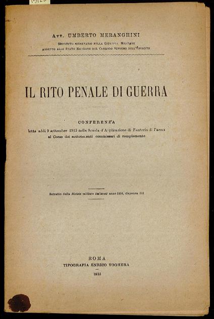 Il rito penale di guerra - copertina