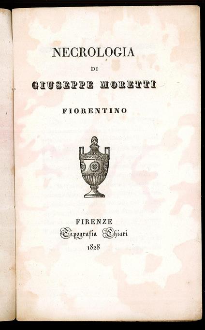 Necrologia di Giuseppe Moretti - copertina