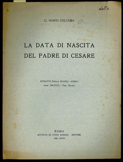 La data di nascita del padre di Cesare - copertina