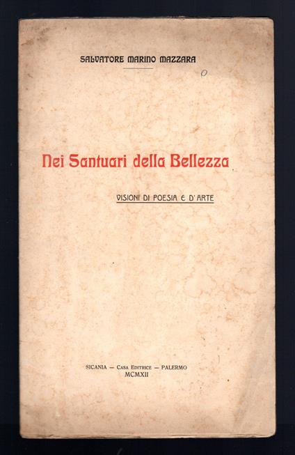 Nei Santuari della Bellezza. Visioni di poesia e d'arte - copertina