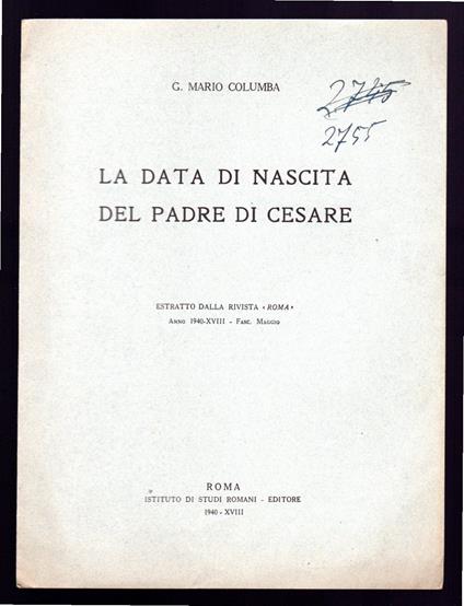 La data di nascita del padre di Cesare - copertina