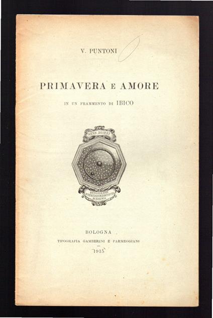 Primavera e amore in un frammento di Ibico - copertina