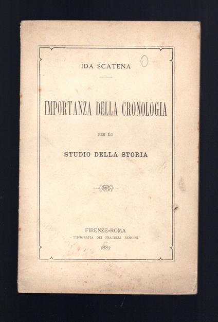 Importanza della cronologia per lo studio della Storia - copertina