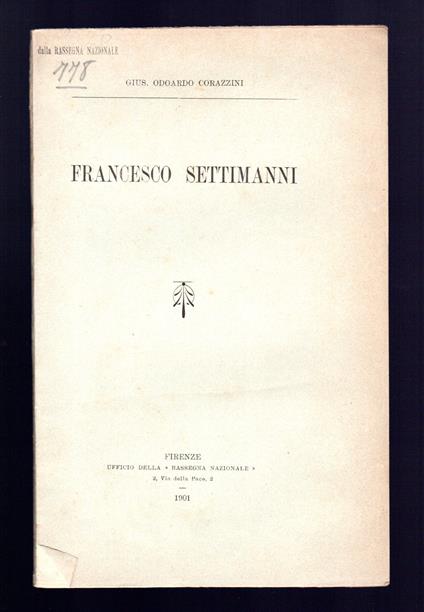 Francesco Settimanni - copertina