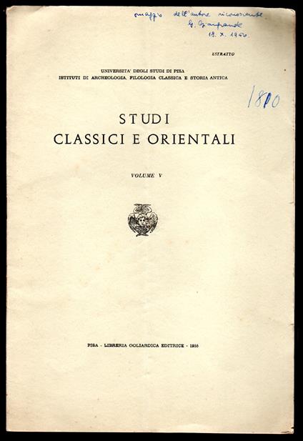 La profezia di Sosipatra in Eunapio - copertina