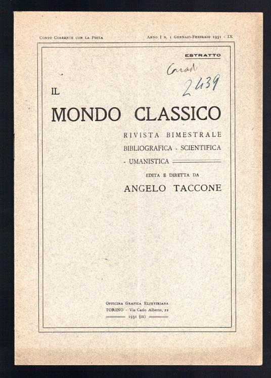 Un nuovo documento Augusteo - Giuseppe Corradi - copertina