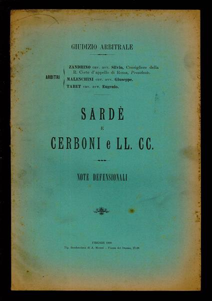 Sardè e Cerboni e LL. CC - copertina