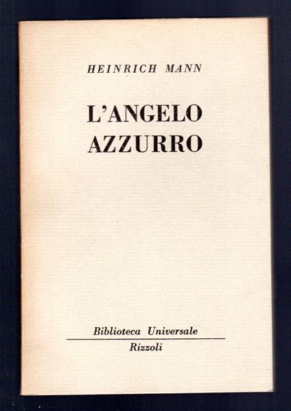 L'angelo azzurro - Heinrich Mann - copertina