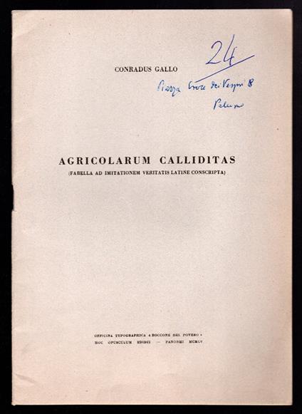 Agricolarum Calliditas - copertina