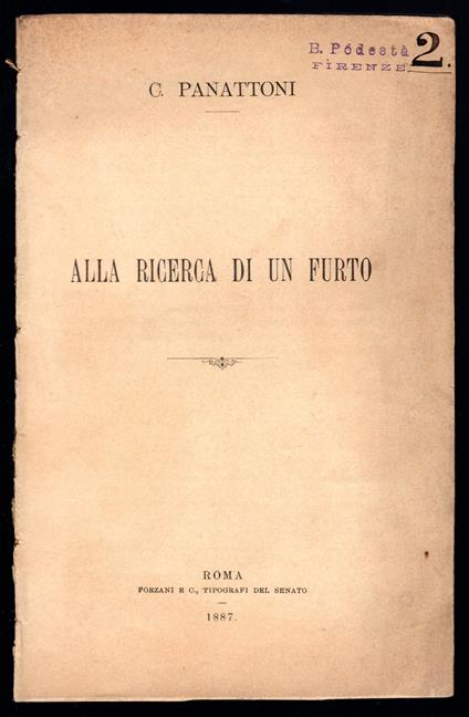 Alla ricerca di un furto - copertina