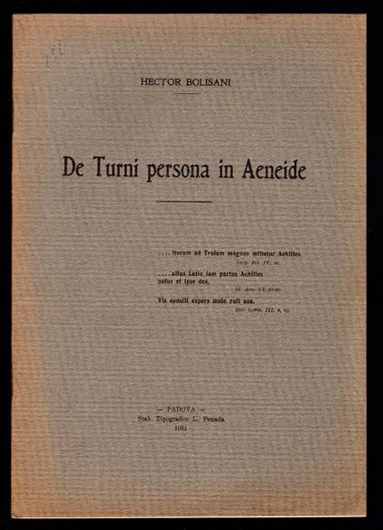 De Turni persona in Aeneide - copertina