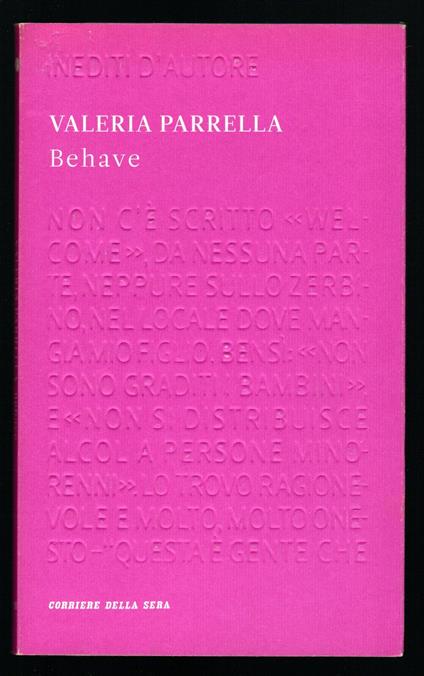Behave - Valeria Parrella - copertina