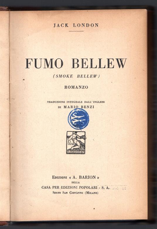 Fumo Bellew - Jack London - copertina