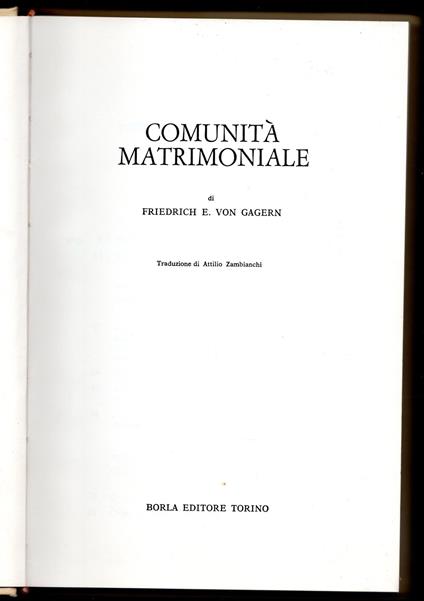 Comunità matrimoniale - copertina