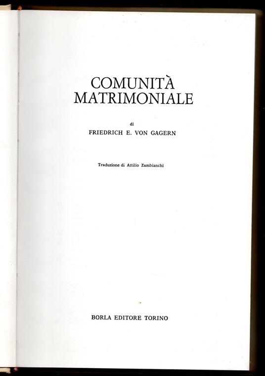 Comunità matrimoniale - copertina